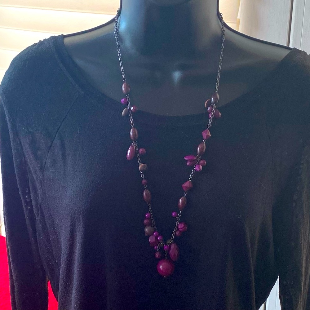 Premier Designs Necklace Purple Beaded